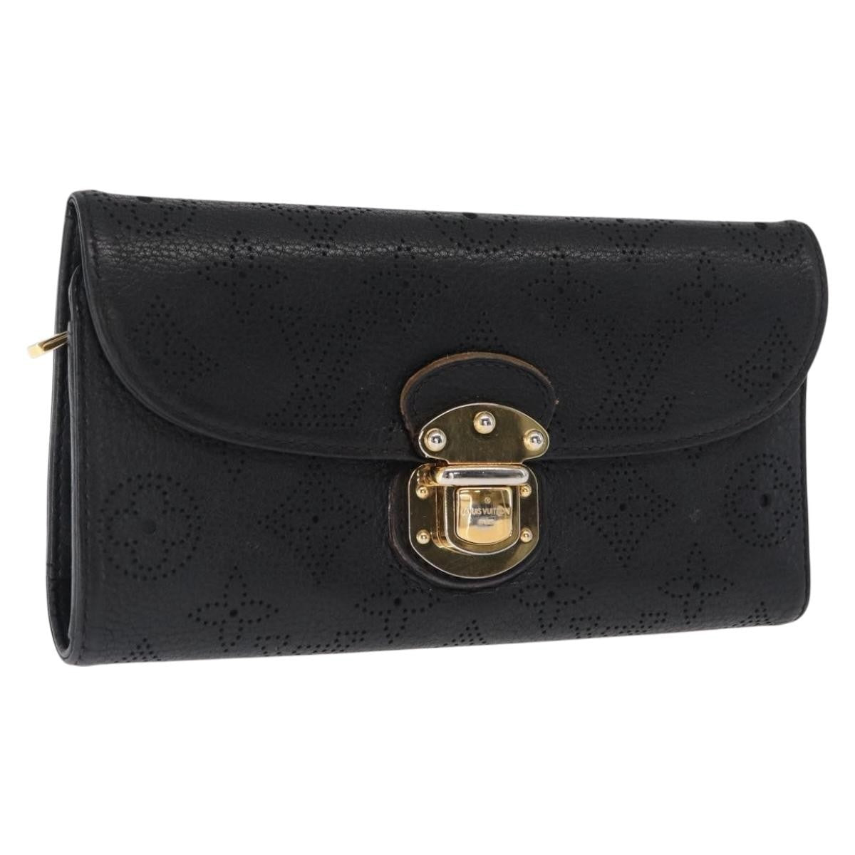 Louis Vuitton Amelia Wallet Mahina Leather Black Leather Wallets Accessory (Pre-Owned)