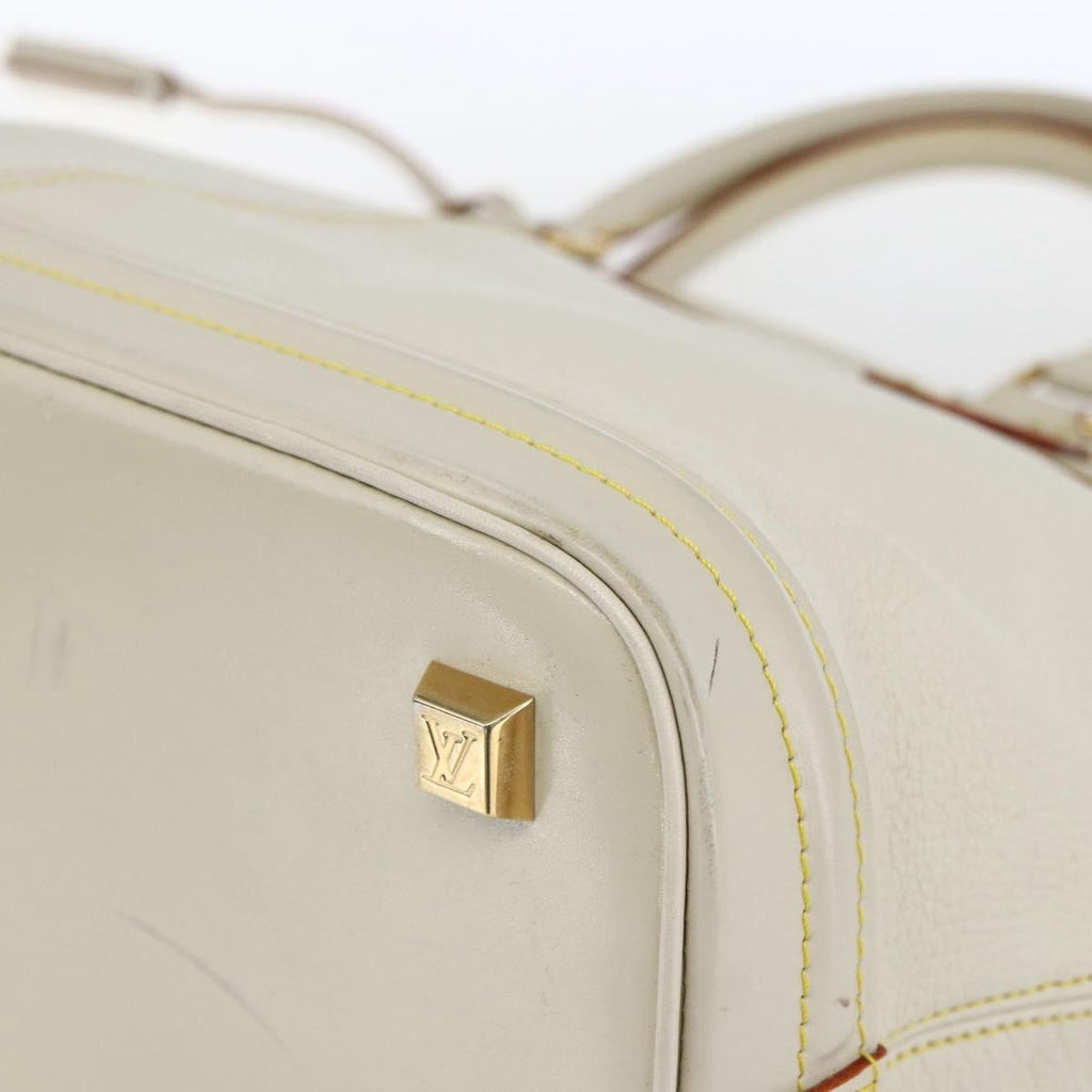 Louis Vuitton Suhali Lockit Handbag Leather White Leather Handbag (Pre-Owned)