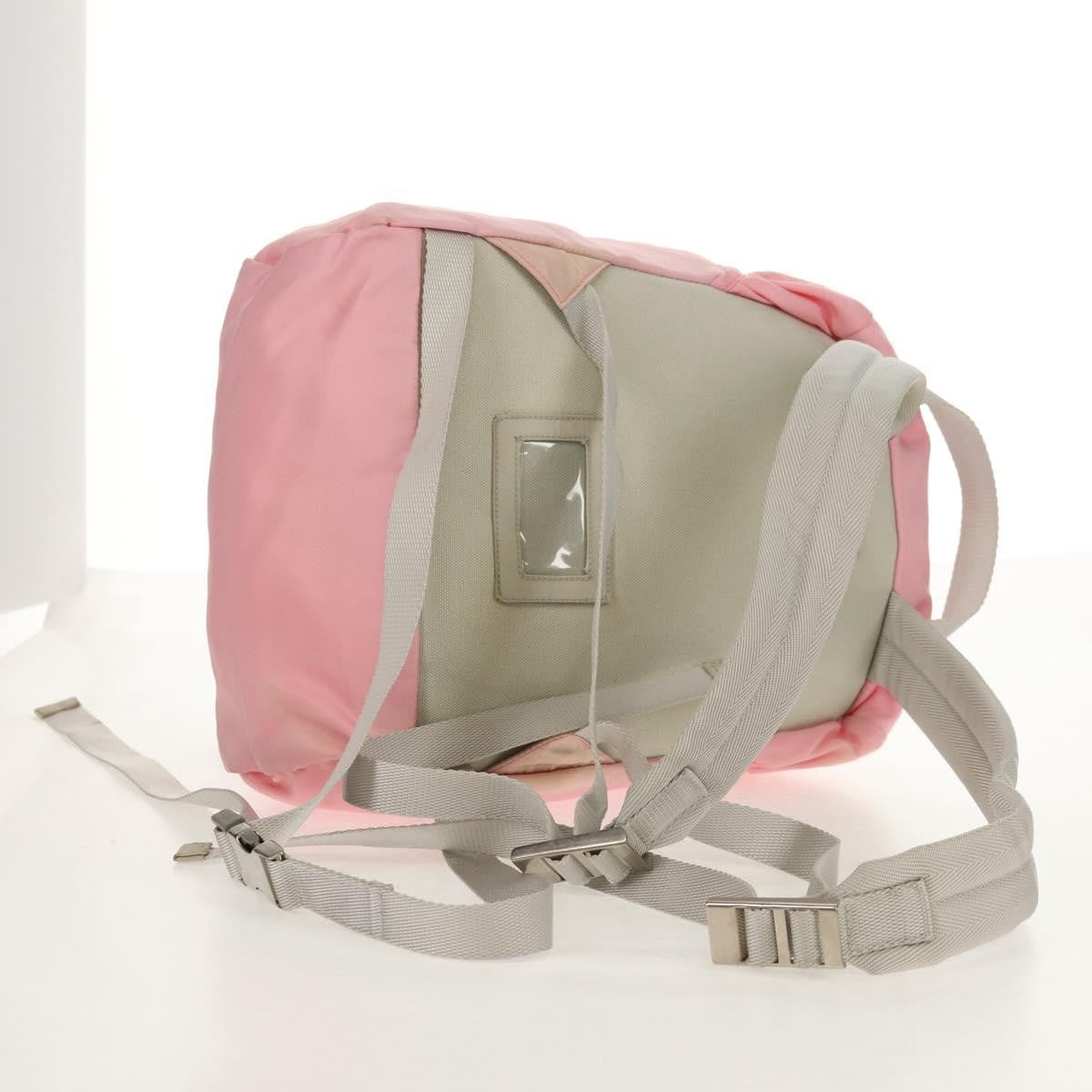 Prada Double Buckle Backpack Tessuto Pink Nylon Backpack Bag (Pre-Owned)