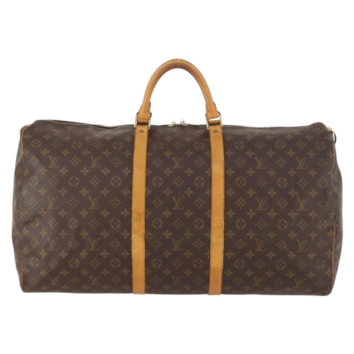 Louis Vuitton Keepall Bag Monogram Canvas Brown Canvas Travel Bag Bag (Pre-Owned)