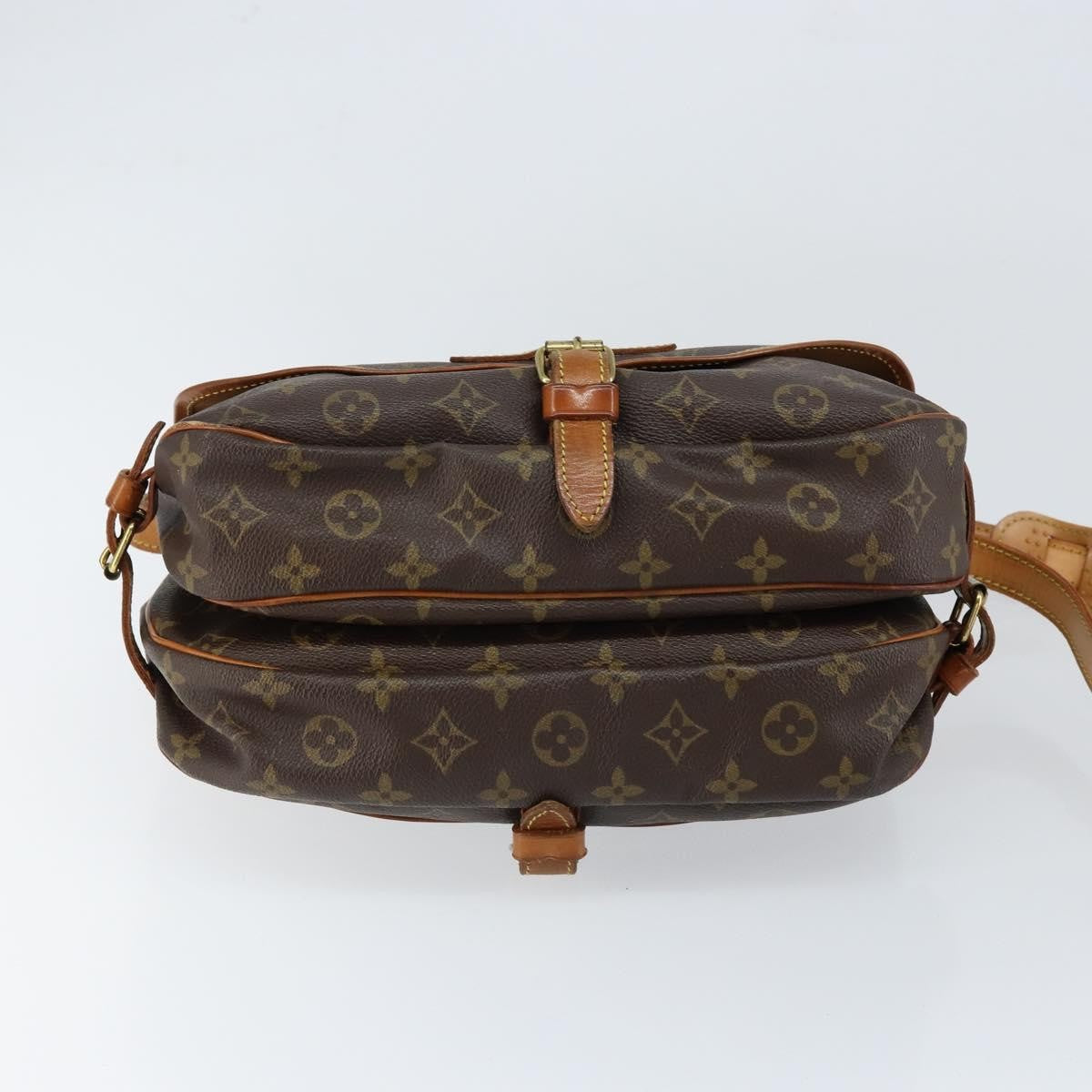 Louis Vuitton Saumur Handbag Monogram Canvas Brown Canvas Shoulder Bag Bag (Pre-Owned)