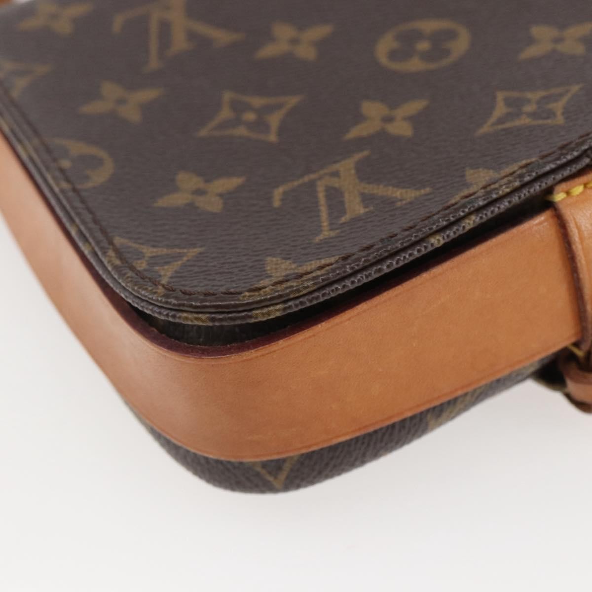 Louis Vuitton Cartouchiere Handbag Monogram Canvas Brown Canvas Shoulder Bag Bag (Pre-Owned)