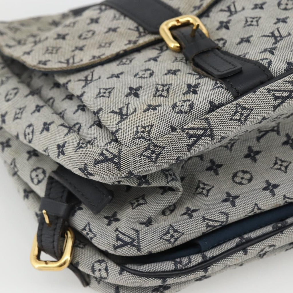 Louis Vuitton Sac Maman Handbag Mini Lin Blue Canvas Shoulder Bag Bag (Pre-Owned)
