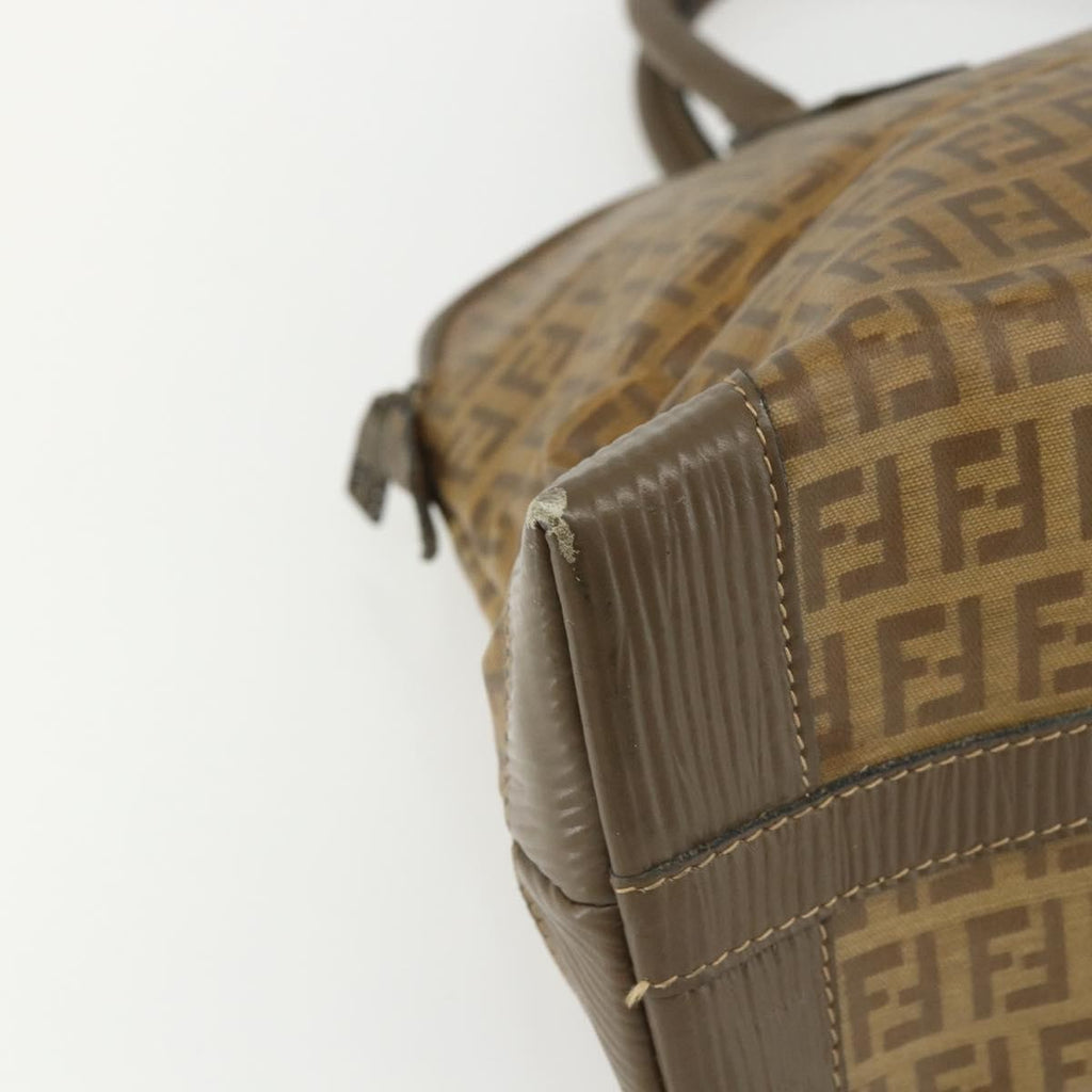 Fendi Zucchino Canvas Brown Canvas Handbag (Pre-Owned)