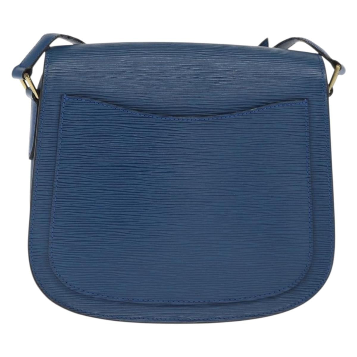 Louis Vuitton Saint Cloud Handbag Epi Leather Blue Leather Shoulder Bag Bag (Pre-Owned)