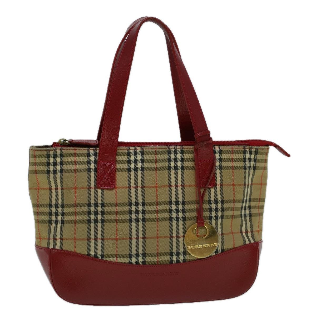 Burberry Nova Check Handbag Nova Check Canvas Beige Canvas Handbag (Pre-Owned)