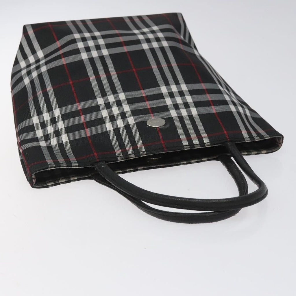 Burberry Nova Check Tote Nylon Black Nylon Handbag (Pre-Owned)