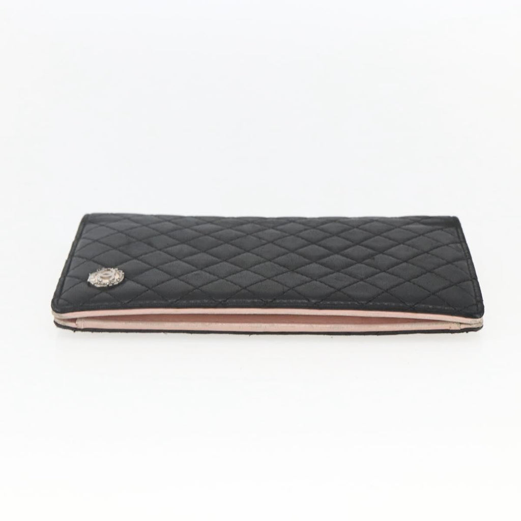 Chanel Vintage Cc Bifold Wallet Leather Black Leather Wallets Accessory (Pre-Owned)