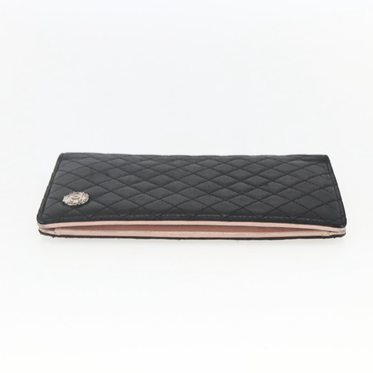 Chanel Vintage Cc Bifold Wallet Leather Black Leather Wallets Accessory (Pre-Owned)