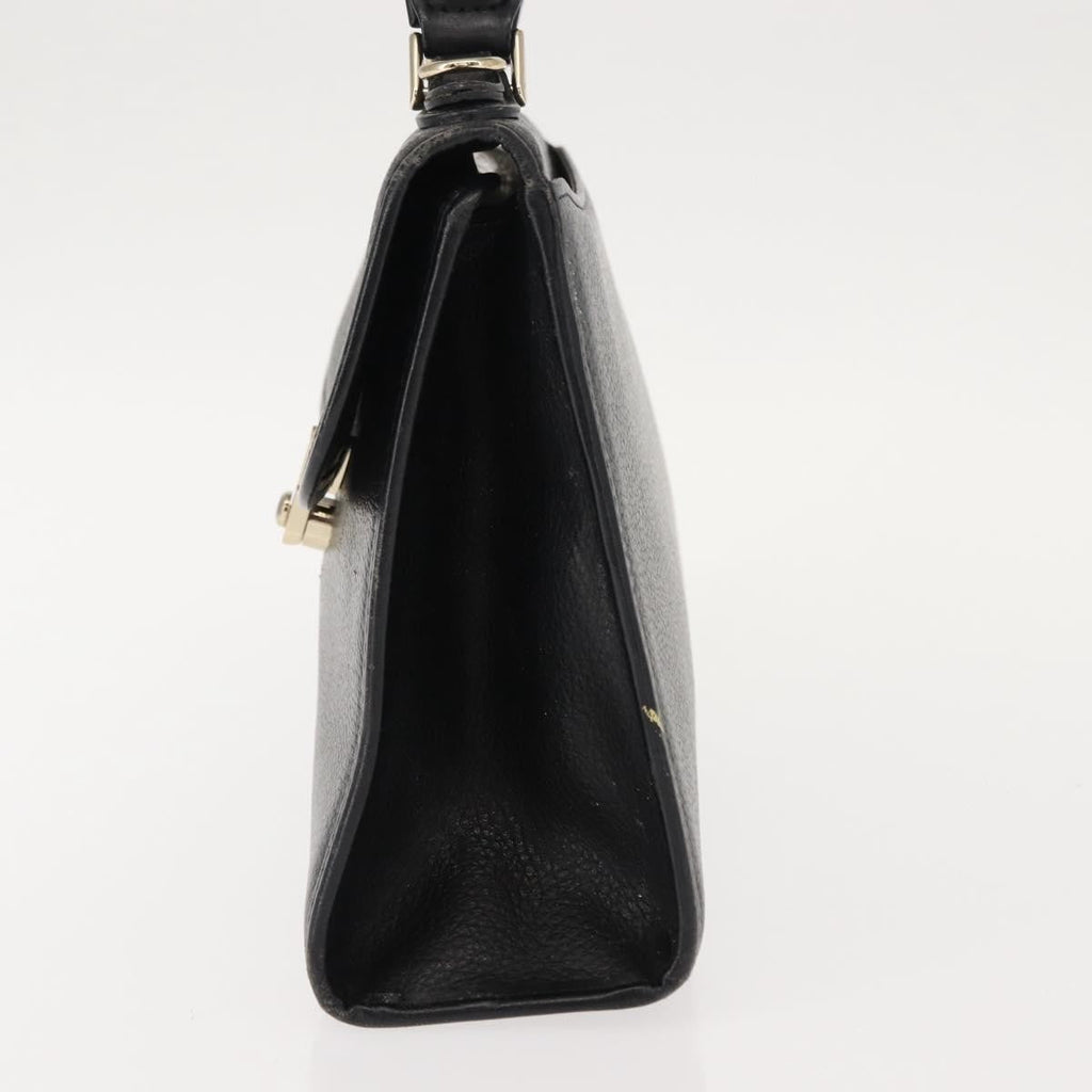 Burberry Vintage Handbag Leather Black Leather Handbag (Pre-Owned)
