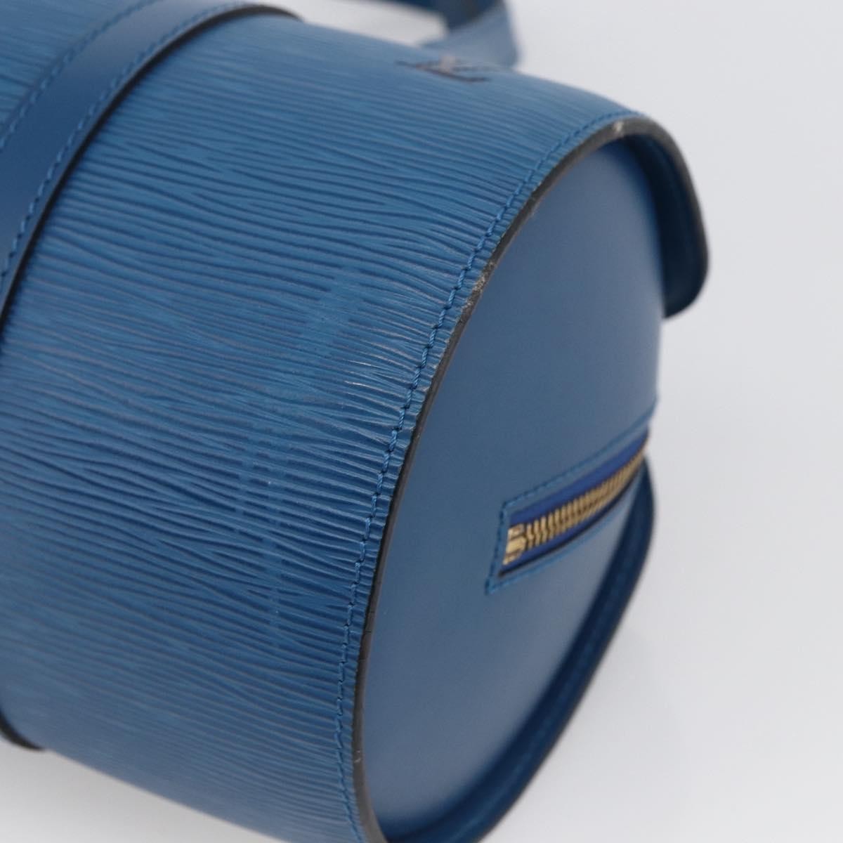Louis Vuitton Soufflot Handbag Epi Leather Blue Leather Handbag (Pre-Owned)