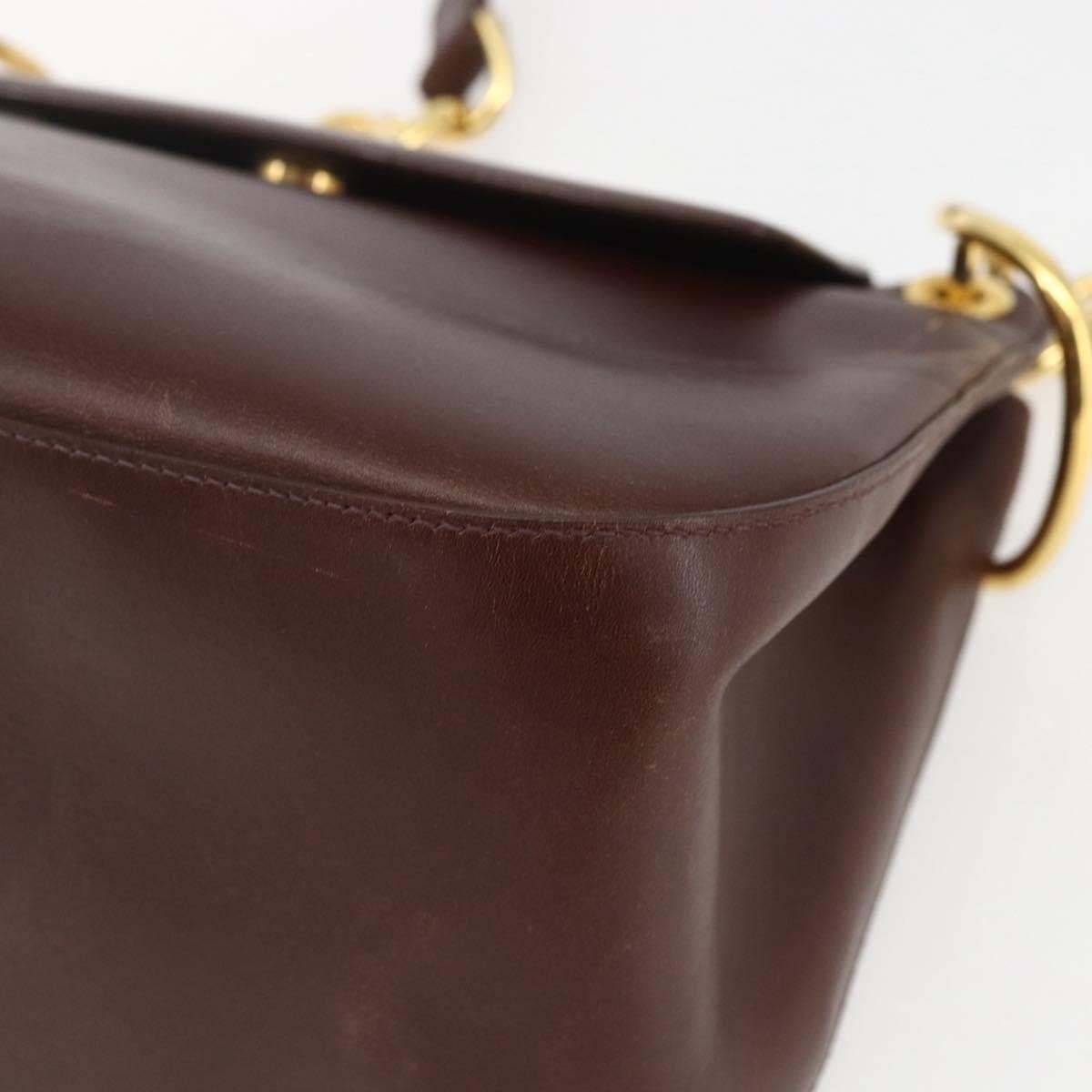 Prada Vintage Shoulder Bag Leather Brown Leather Shoulder Bag Bag (Pre-Owned)