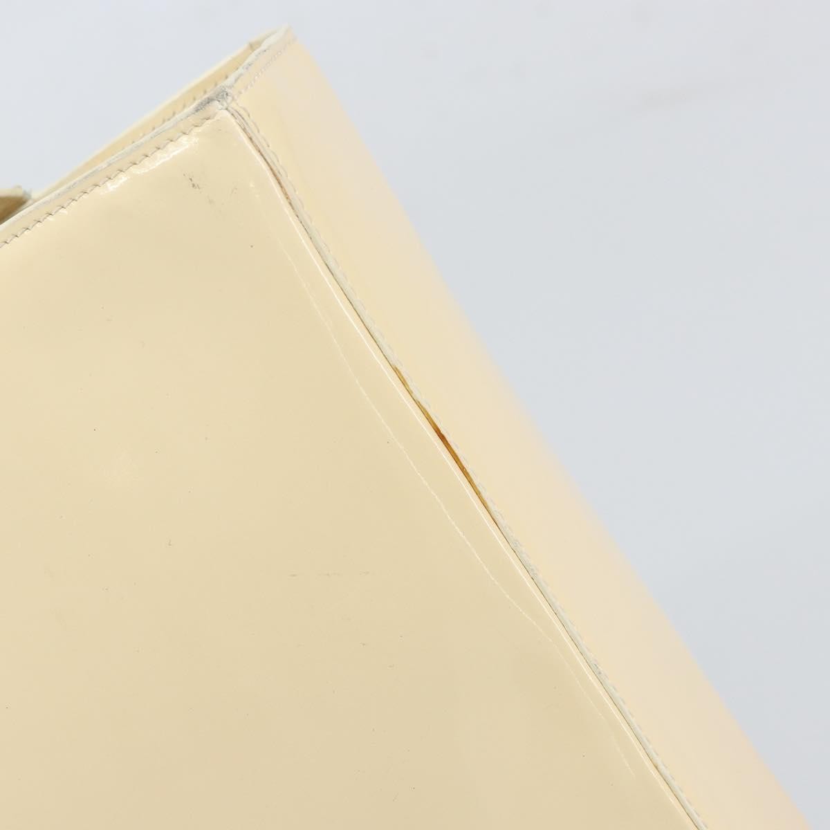 Chanel Vintage Embossed Logo Shoulder Bag Patent Beige Patent_Leather Tote Bag Bag (Pre-Owned)
