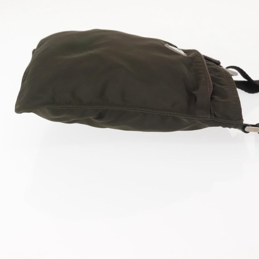 Prada Front Pocket Messenger Bag Tessuto Khaki Nylon Shoulder Bag Bag (Pre-Owned)
