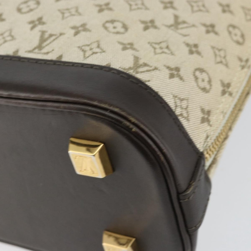 Louis Vuitton Alma Handbag Mini Lin Monogram Khaki Canvas Handbag (Pre-Owned)