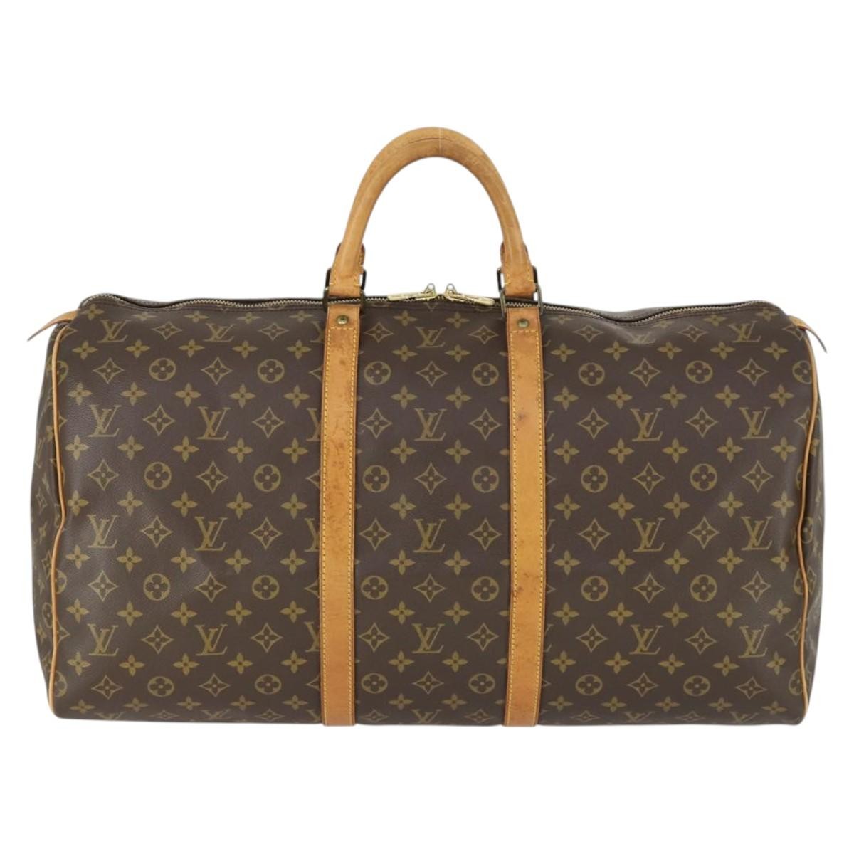 Louis Vuitton Keepall Bag Monogram Canvas Brown Canvas Travel Bag Bag (Pre-Owned)