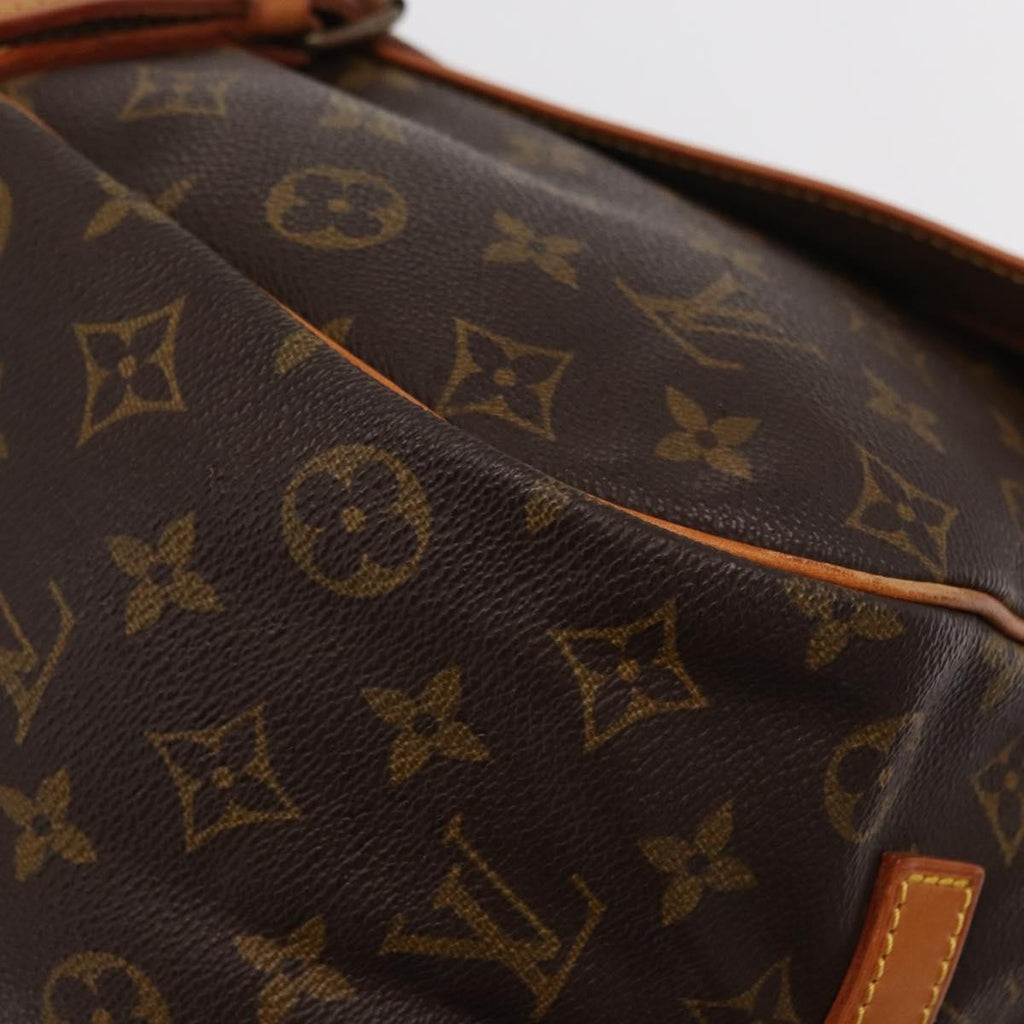 Louis Vuitton Saumur Handbag Monogram Canvas Brown Canvas Shoulder Bag Bag (Pre-Owned)