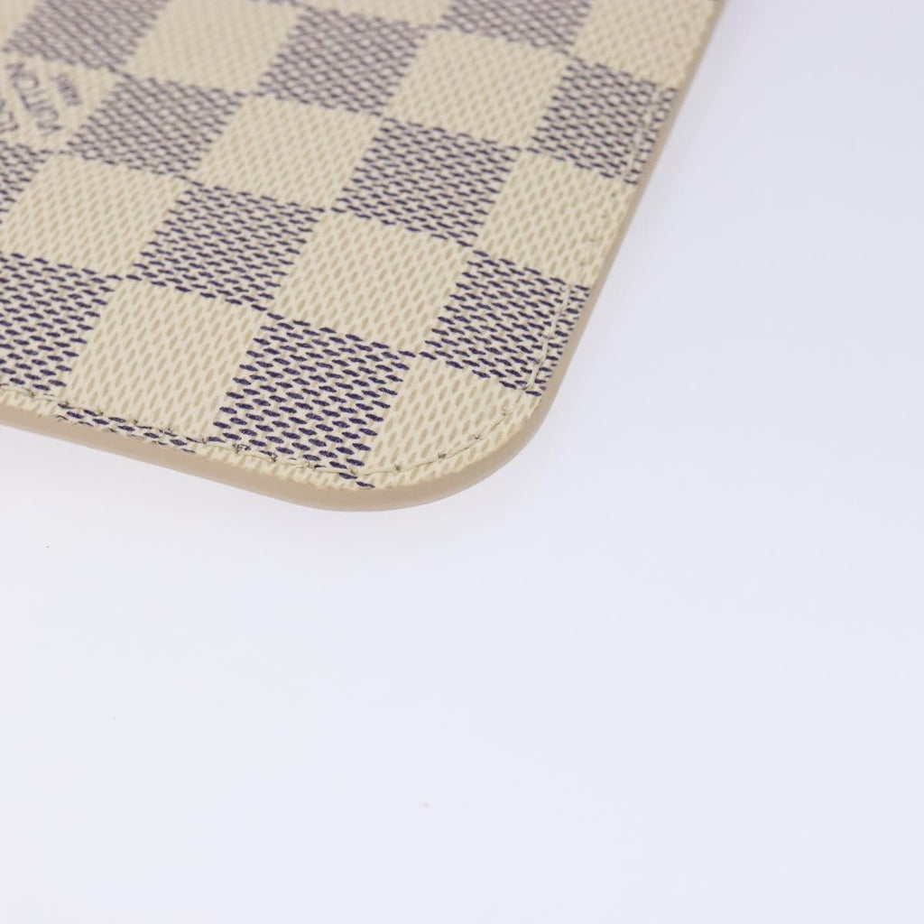 Louis Vuitton Neverfull Pochette Damier White Canvas Bag (Pre-Owned)