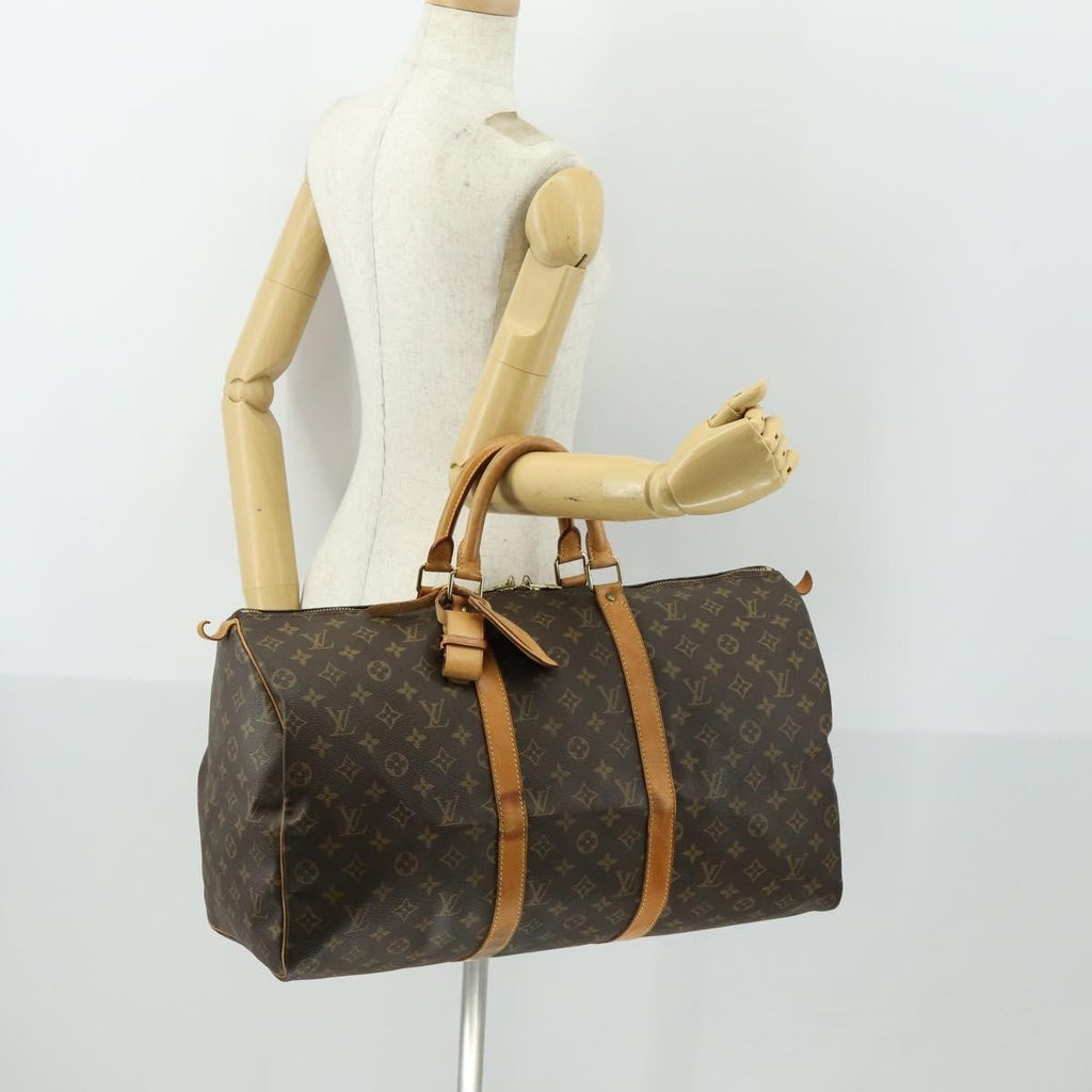 Louis Vuitton Keepall Bag Monogram Canvas Brown Canvas Travel Bag Bag (Pre-Owned)