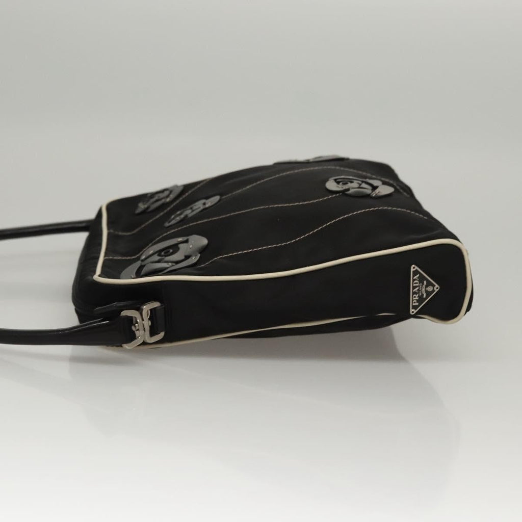 Prada Vintage Shoulder Bag Nylon And Leather Black Nylon Shoulder Bag Bag (Pre-Owned)