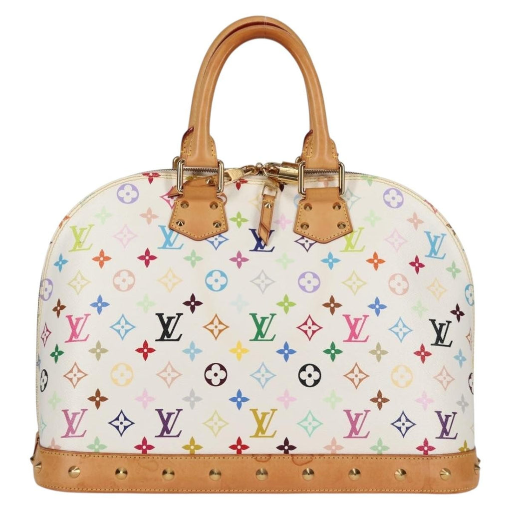 Louis Vuitton Alma Handbag Monogram Multicolor White Canvas Bag (Pre-Owned)