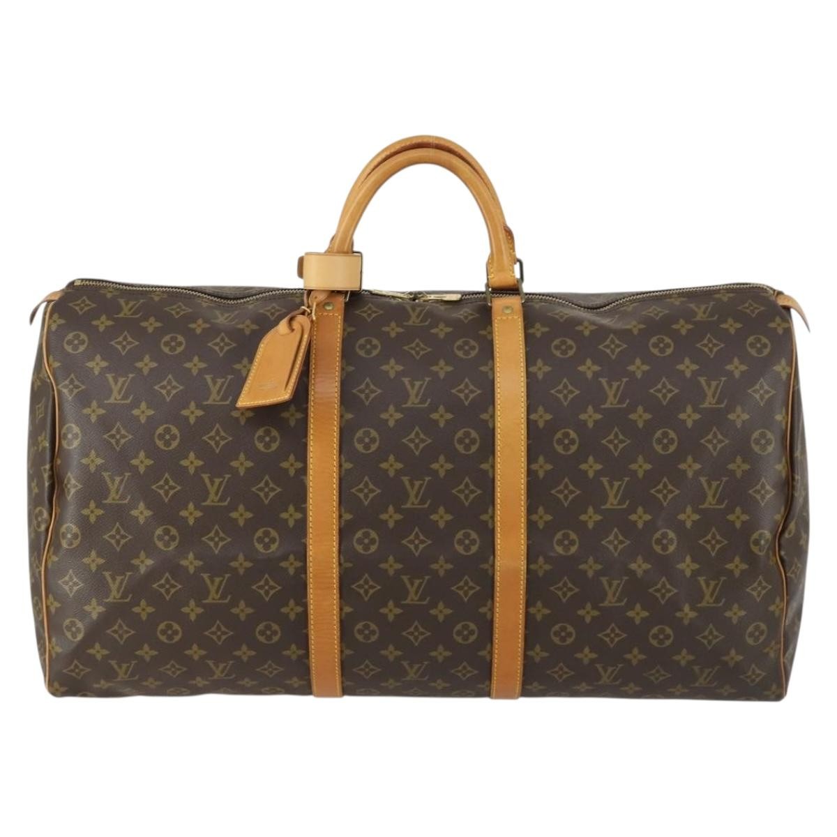 Louis Vuitton Keepall Bag Monogram Canvas Brown Canvas Travel Bag Bag (Pre-Owned)