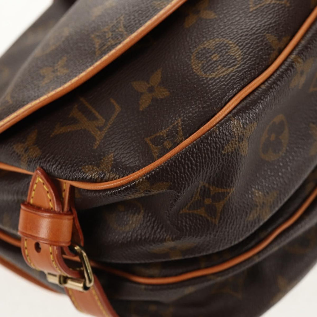 Louis Vuitton Saumur Handbag Monogram Canvas Brown Canvas Shoulder Bag Bag (Pre-Owned)