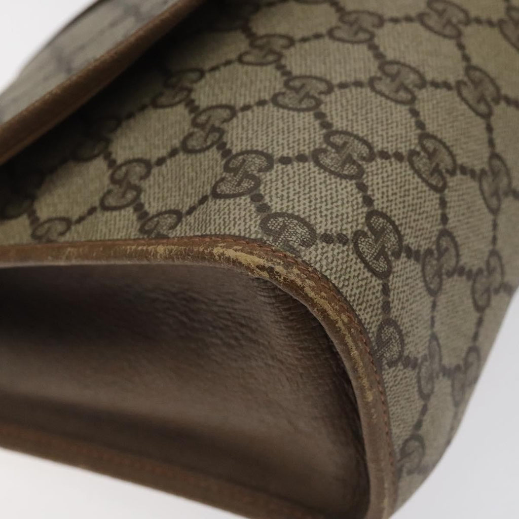 Gucci Sherry Line Pouch Canvas Beige Canvas Clutche & Pouche Bag (Pre-Owned)