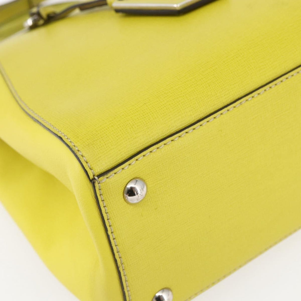 Fendi 2Jours Bag Leather Yellow Leather Handbag (Pre-Owned)