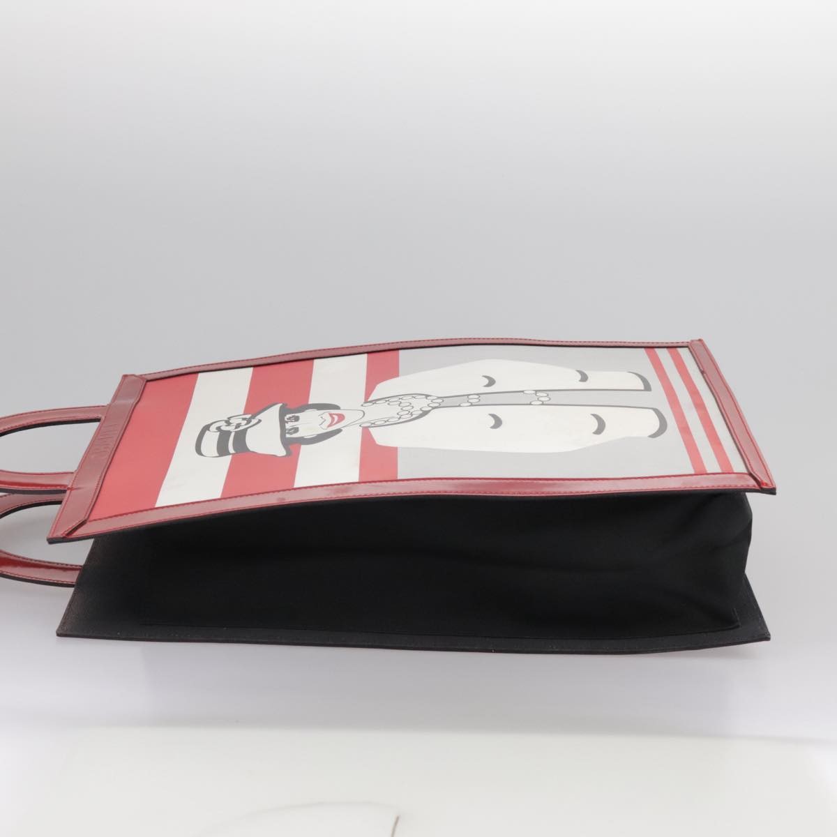 Chanel Vintage Portrait Tote Printed Leather And Quilted Patent Red Leather Tote Bag Bag (Pre-Owned)