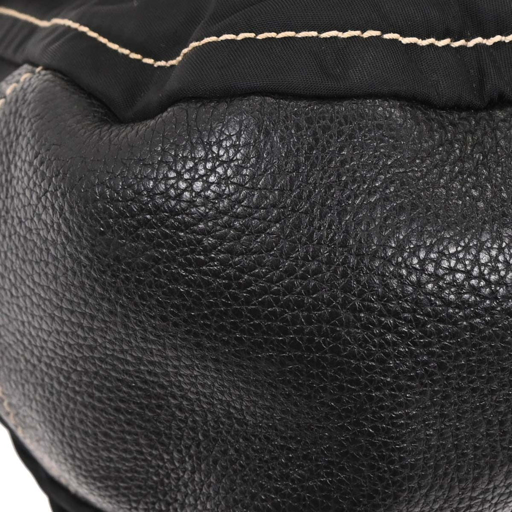 Prada Vintage Shoulder Bag Nylon And Leather Black Nylon Shoulder Bag Bag (Pre-Owned)