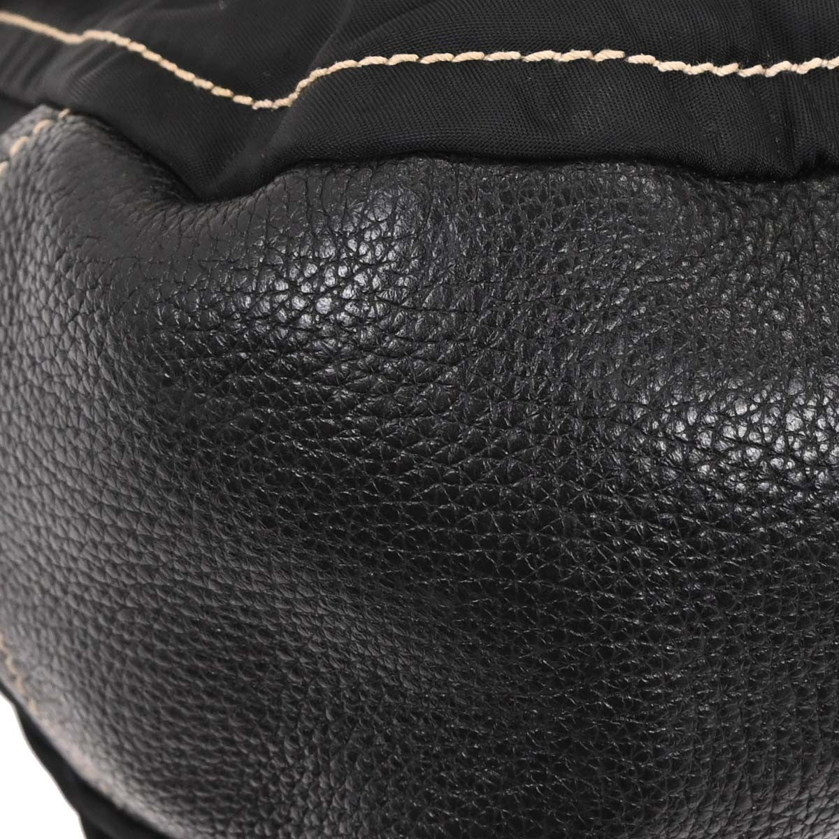 Prada Vintage Shoulder Bag Nylon And Leather Black Nylon Shoulder Bag Bag (Pre-Owned)