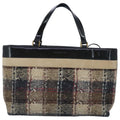 Burberry Nova Check Handbag Wool Beige Wool Handbag (Pre-Owned)