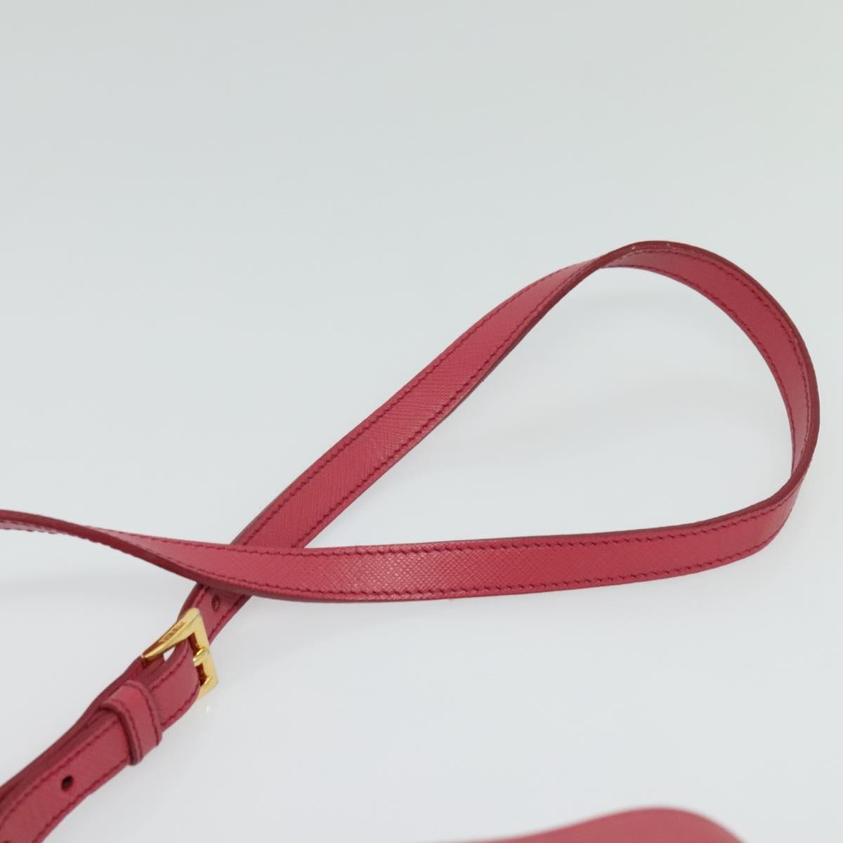 Prada Front Pocket Crossbody Bag Saffiano Leather Pink Leather Shoulder Bag Bag (Pre-Owned)