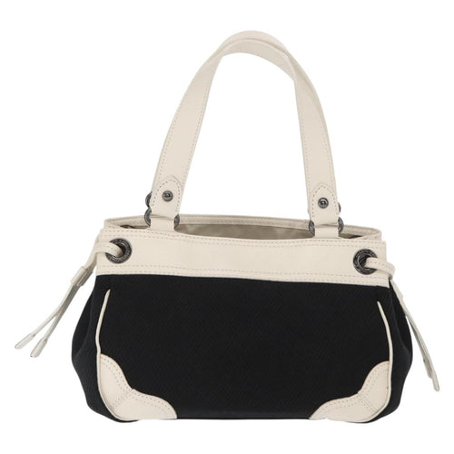 Burberry Vintage Handbag Canvas Black Canvas Handbag (Pre-Owned)