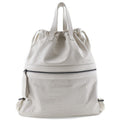 Bottega Veneta Drawstring Backpack Perforated Leather Beige Calfskin Backpack Bag (Pre-Owned)