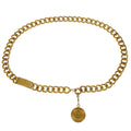 Chanel Vintage Medallion Chain Belt Metal Gold Gold_Plated Belts Accessory (Pre-Owned)