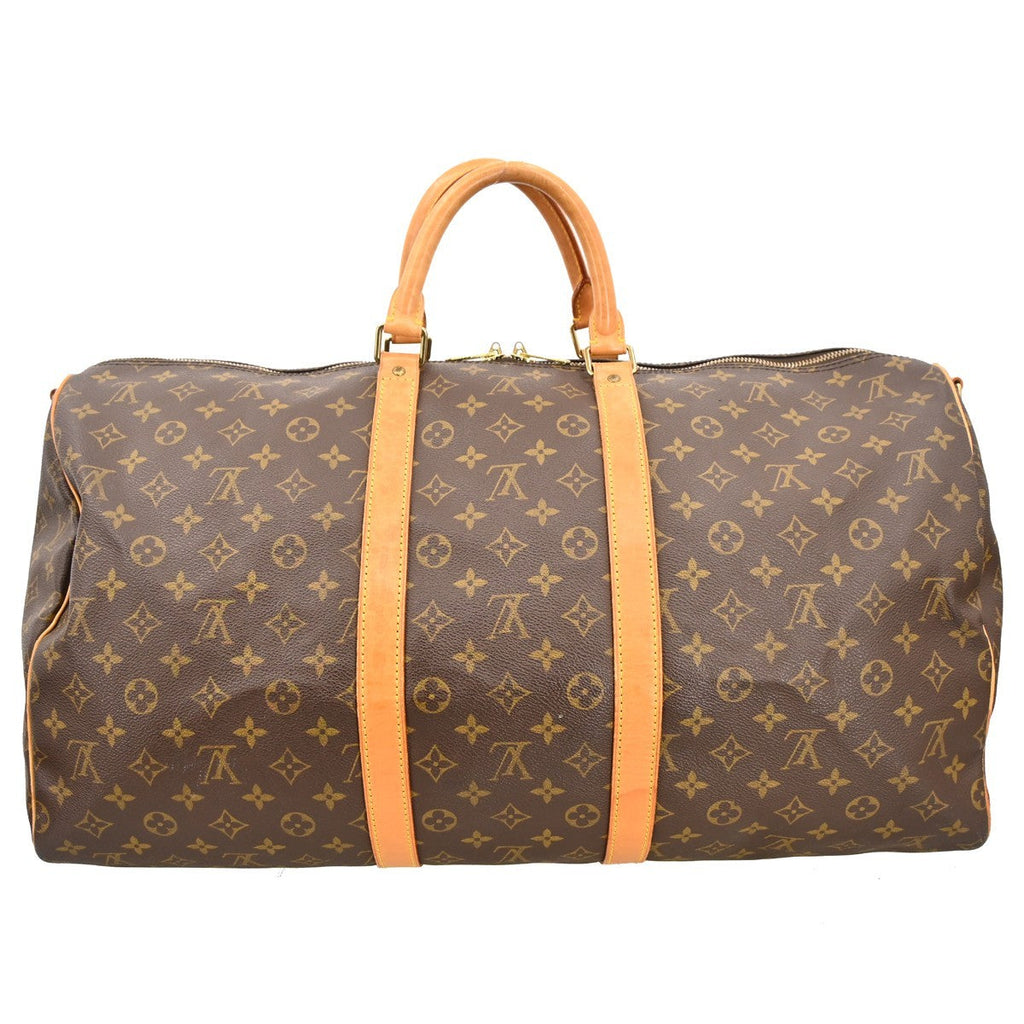 Louis Vuitton Keepall Bandouliere Bag Monogram Canvas Brown Canvas Travel Bag Bag (Pre-Owned)