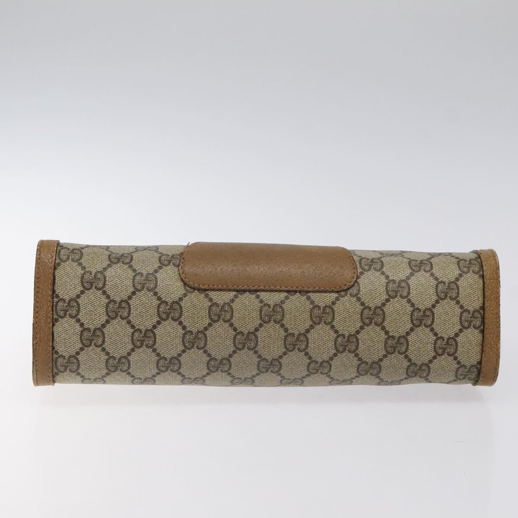 Gucci Sherry Line Pouch Canvas Beige Canvas Clutche & Pouche Bag (Pre-Owned)