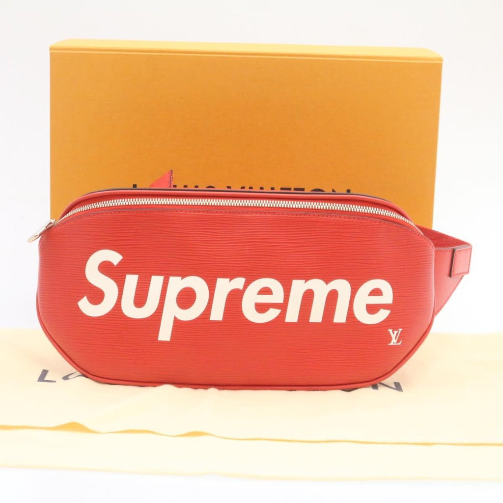 Louis Vuitton Louis Vuitton X Supreme Waist Bag Epi Leather Red Leather Bag (Pre-Owned)