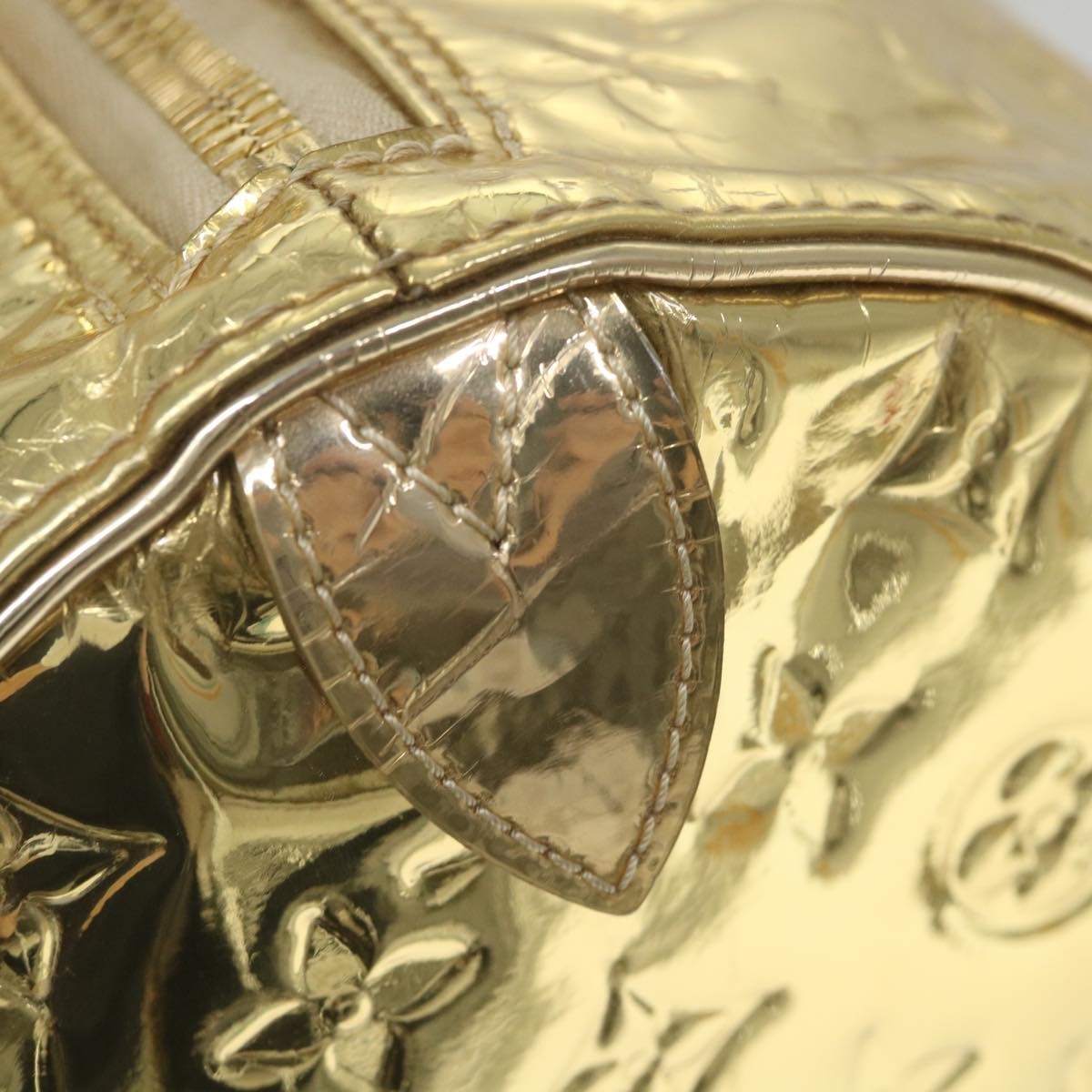 Louis Vuitton Keepall Bag Monogram Miroir Pvc Gold Patent_Leather Travel Bag Bag (Pre-Owned)
