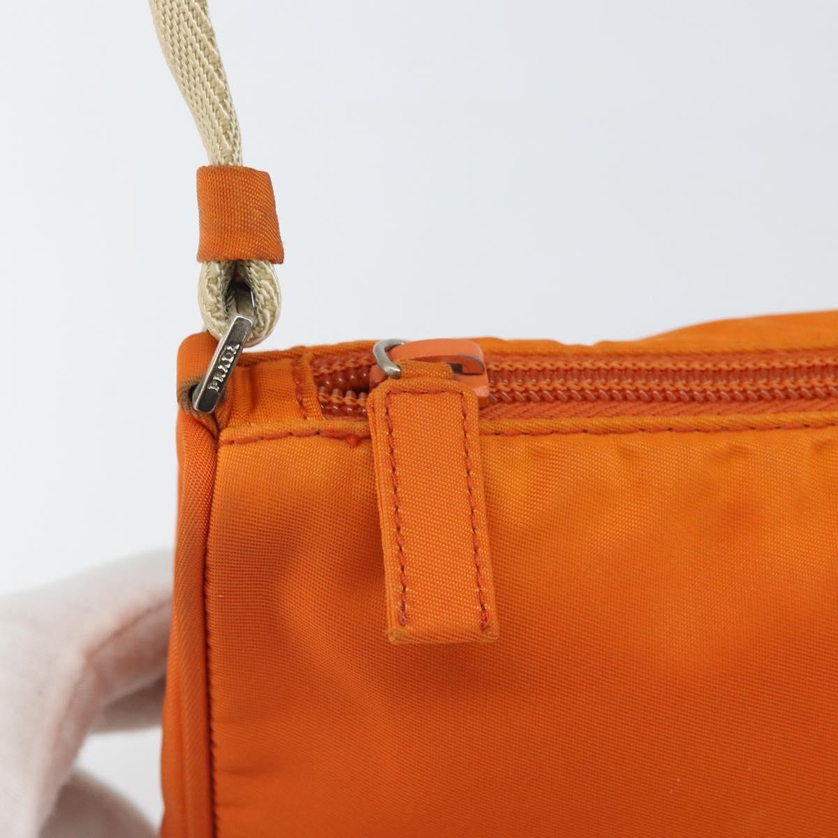 Prada Pochette Shoulder Bag Tessuto Orange Nylon Clutche & Pouche Bag (Pre-Owned)
