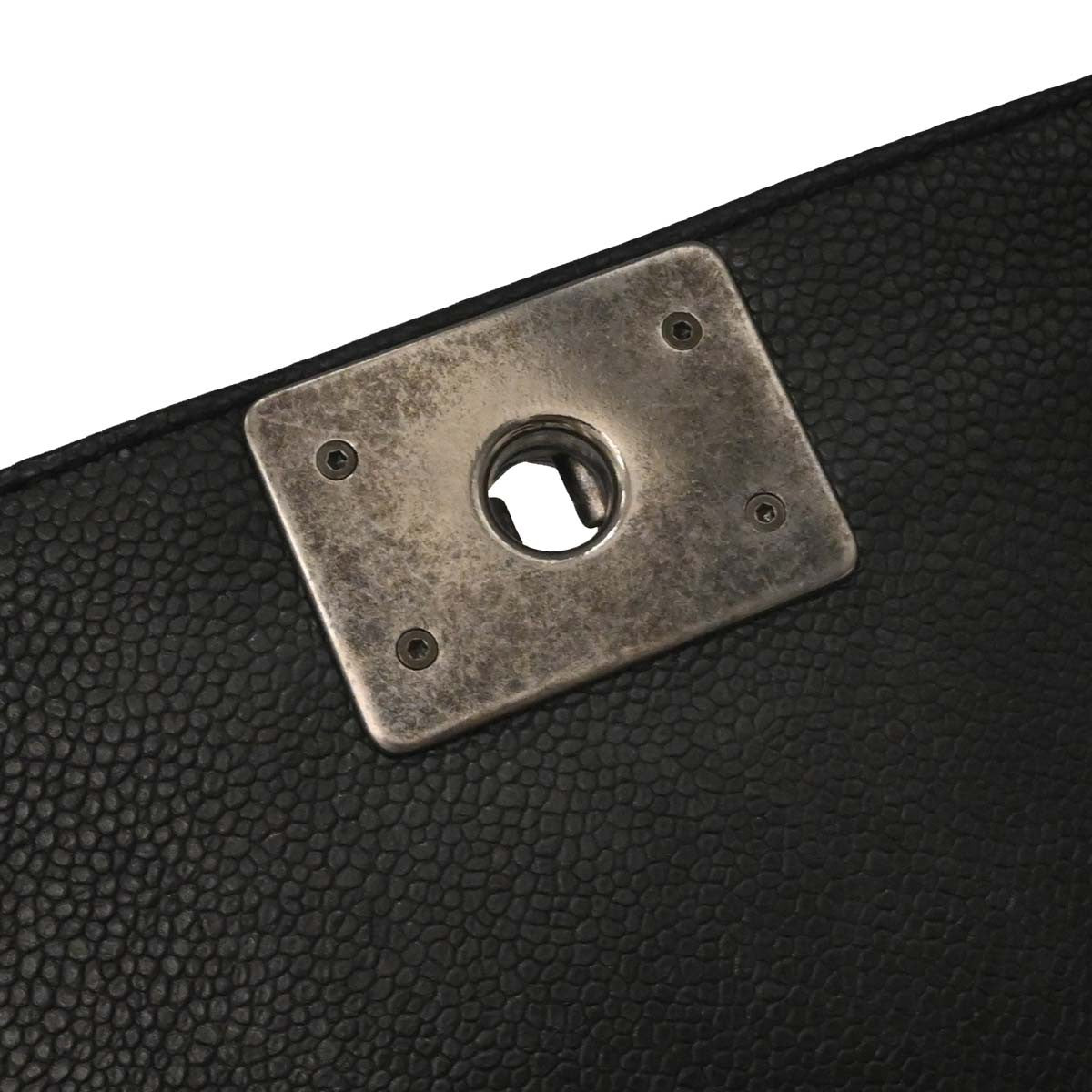 Chanel Boy Flap Bag Tweed And Leather Black Leather Shoulder Bag Bag (Pre-Owned)