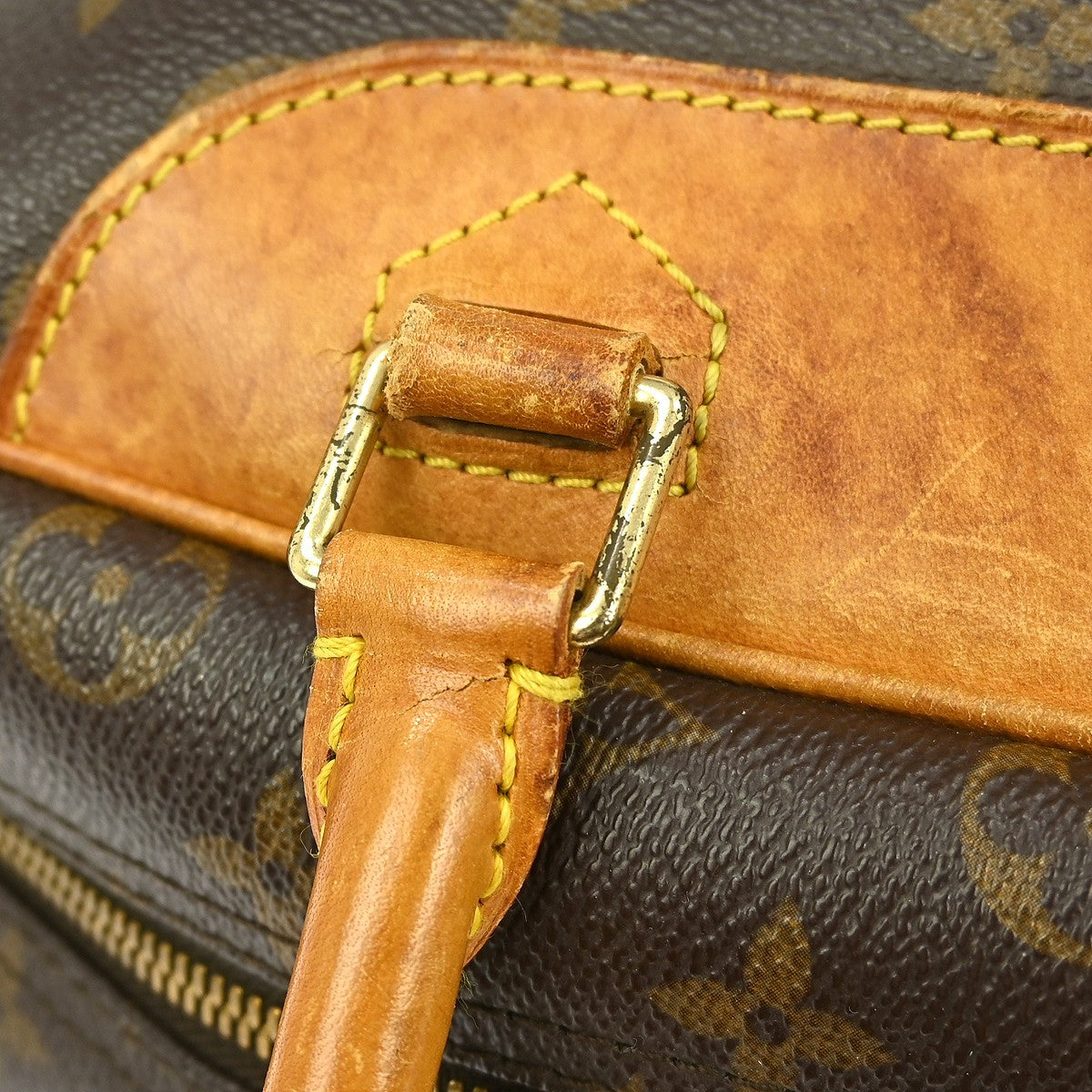 Louis Vuitton Deauville Handbag Monogram Canvas Brown Canvas Handbag (Pre-Owned)