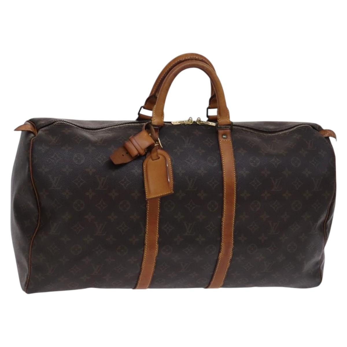 Louis Vuitton Keepall Bag Monogram Canvas Brown Canvas Travel Bag Bag (Pre-Owned)