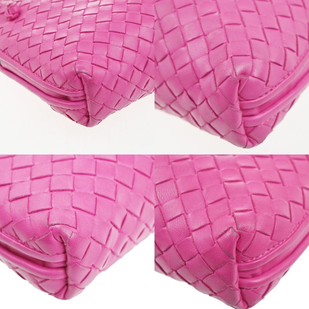 Bottega Veneta Nodini Crossbody Bag Intrecciato Nappa Pink Leather Shoulder Bag Bag (Pre-Owned)