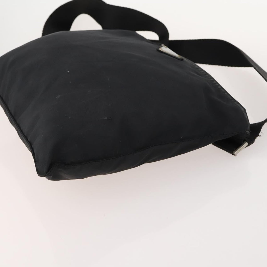 Prada Flat Messenger Bag Tessuto Black Nylon Shoulder Bag Bag (Pre-Owned)