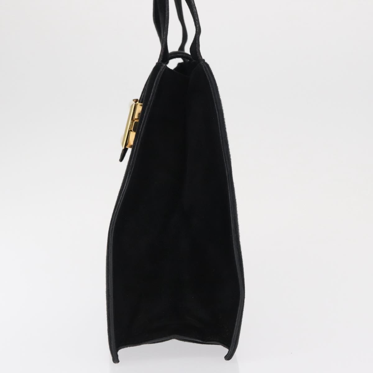 Prada Vintage Handbag Suede Black Suede Handbag (Pre-Owned)