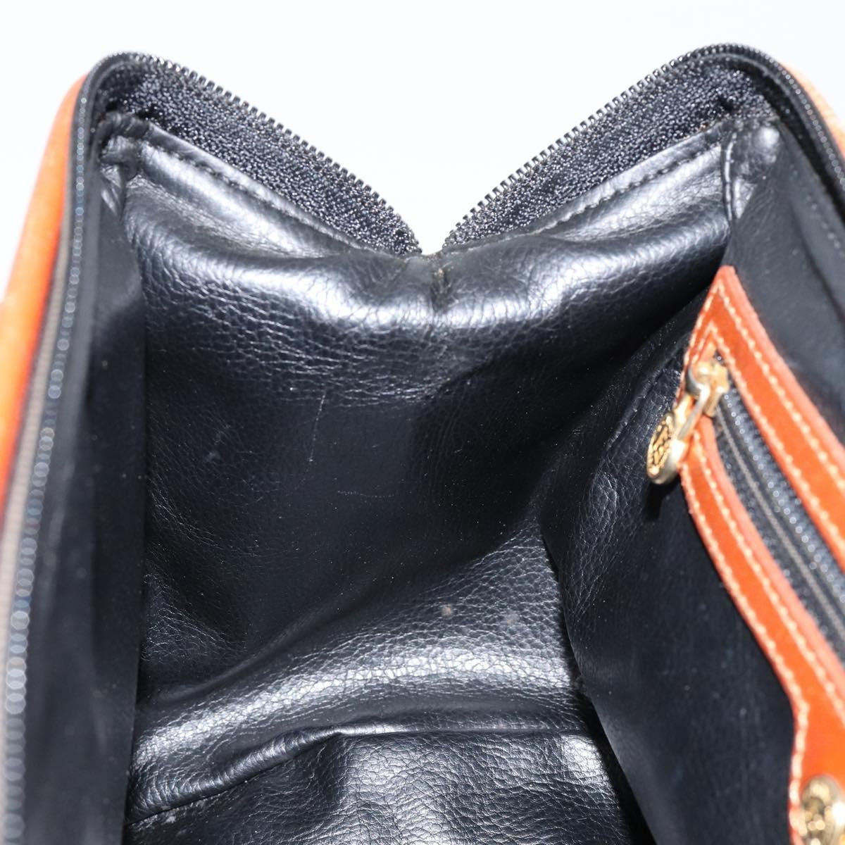 Fendi Vintage Pequin Convertible Boston Bag Coated Canvas Black Canvas Handbag (Pre-Owned)