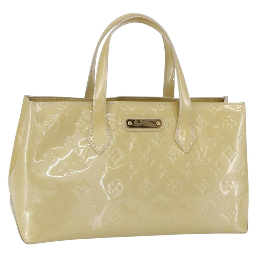 Louis Vuitton Wilshire Handbag Monogram Vernis Beige Patent_Leather Handbag (Pre-Owned)